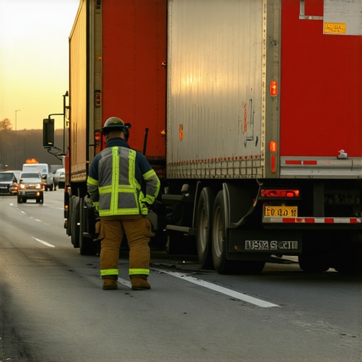 Emergency responders at the scene of a tractor-trailer crash on Hull Street Road in Chesterfield