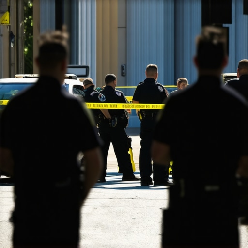 Police and emergency responders at a shooting scene in Richmond