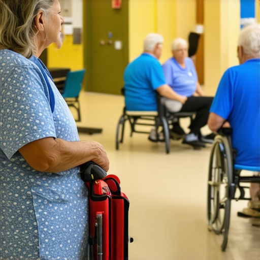 Nursing home staff attending to residents in Virginia
